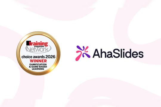 AhaSlides wins 2026 Training Magazine Network Choice Award for Gamification & Game-Based Learning
