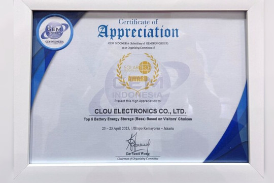 CLOU Electronics honored as a TOP 5 Battery & Energy Storage Innovation Company