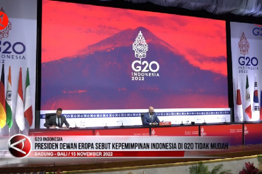 Presiden Dewan Eropa Sebut Kepemimpinan Indonesia di G20 Tidak Mudah