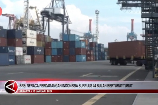 BPS: Neraca Perdagangan Indonesia Surplus 44 Bulan Berturut-turut