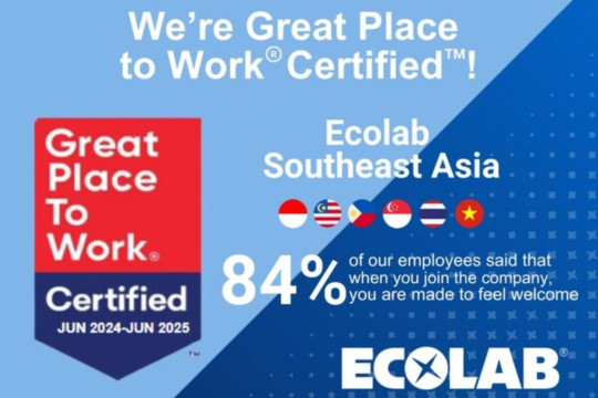 ECOLAB SOUTHEAST ASIA RAIH "2024 GREAT PLACE TO WORK CERTIFICATION™"