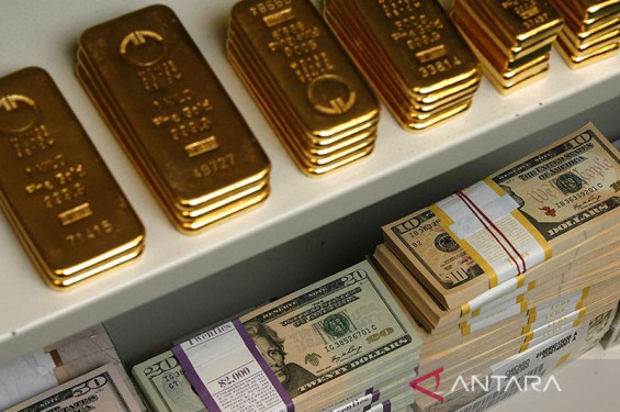 Harga emas Antam pada Selasa turun lagi Rp20.000 jadi Rp2,615 juta/gr