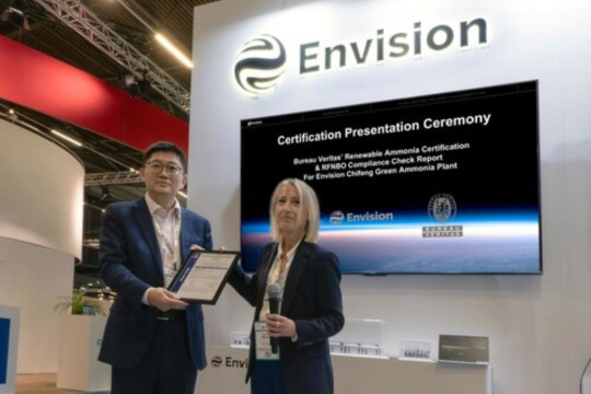 Envision Energy Raih Sertifikat Bureau Veritas untuk Pabrik Amonia Hijau di Chifeng