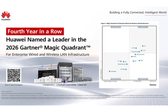 Huawei Raih Status Leader dalam 2026 Gartner® Magic Quadrant™ for Enterprise Wired and Wireless LAN Infrastructure