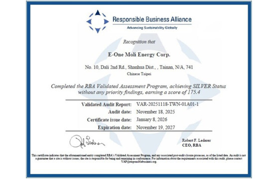 Molicel Achieves RBA Silver Status, Setting a New Benchmark for Ethical Battery Manufacturing