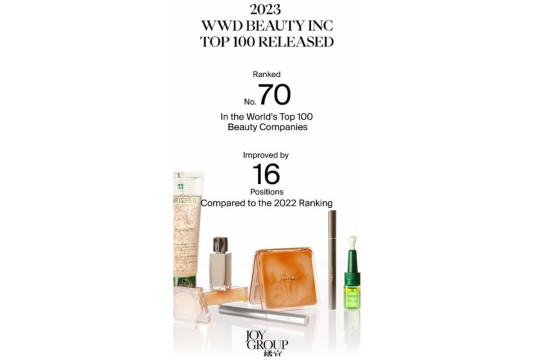 JOY GROUP Capai Peringkat Ke-70 dalam Daftar "WWD Beauty Inc Top 100", Naik 16 Posisi