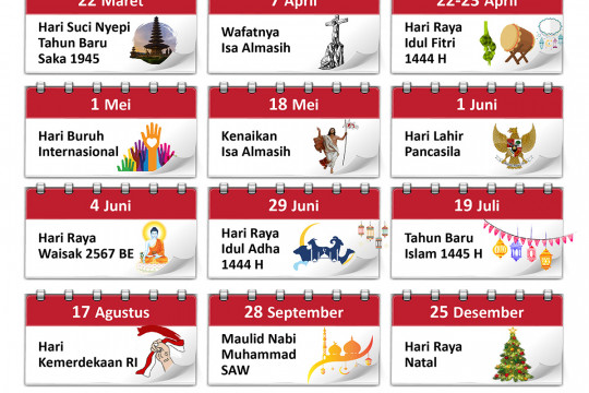 Kalender libur nasional dan cuti bersama 2023