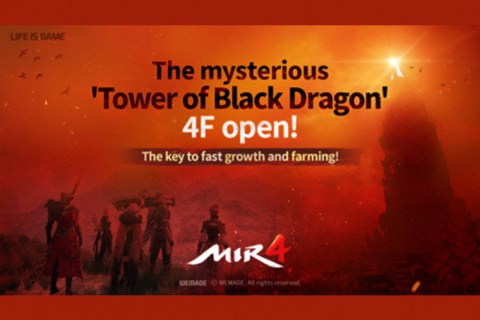 WEMADE Updates the Fourth Floor of Tower of Black Dragon for Fast Character Growth and Farming in MIR4