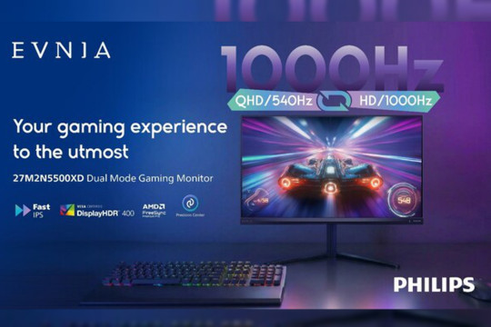 True 1000Hz Powerhouse: PHILIPS EVNIA Unleashes the World's First 1000Hz Dual-Mode Gaming Monitor 27M2N5500XD